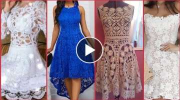 Amazing & international crochet knitting lace short and long frocks dresses//Usa fashion choice