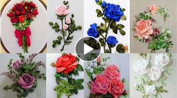 3d rose Embroidery Designs_Silk Ribbon Flowers Embroidery Designs_ Super Easy Ribbon Roses