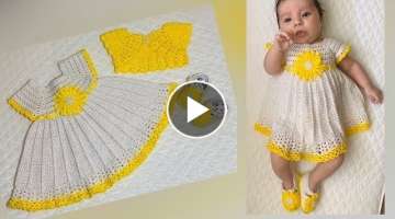 Easy crochet baby dress | 0 to 3 months