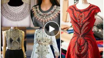 Bead Embroidery Neck Designs #Beadwork Embroidery Patterns=FSBS