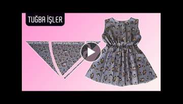 Very Easy Ruched Waist Dress Cutting and Sewing | Tuğba İşler