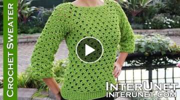 Lace sweater crochet pattern