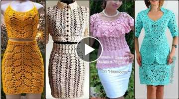 Top beautiful latest stylish trendy crochet handknit skirts blouse top pattern designs for woman