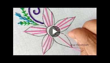 Amazing Flower Embroidery Tutorial, Simple Hand Embroidery Design, Online Embroidery Class