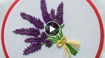 Lavender Flower Bouquet | Bullion knot stitch | Hand Embroidery