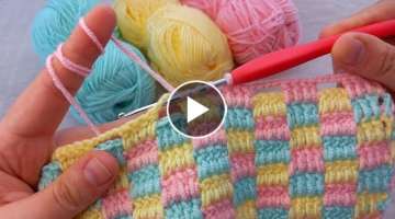 Bu Modele Bayılacaksınız Kolay Tığ İşi Amazing Easy Blanket Crochet Çift Taraflı Örgü ...