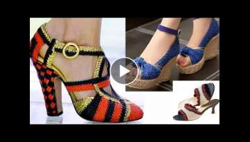 CROCHET LADIES FOOTWEARS DESIGN BEST AMAZING STYLISH SHOES DIFFERENT DESIGNING SANDALS COLLECTION