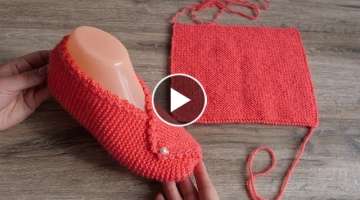 Тапочки из прямоугольников спицами | Rectangle slippers knitting p...