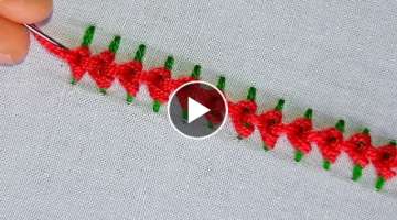 Simple Border line embroidery tutorial #40