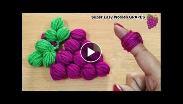 Super Easy Woolen Grapes???? with Finger | Wool craft | No Crochet Used
