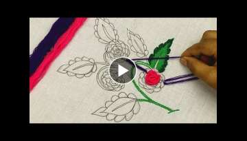 easy embroidery for beginners (Satin Stitch, Buttonhole Stitch, Bullion Knot Stitch) #StayHome