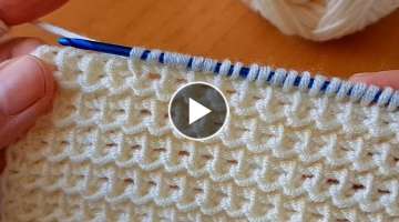 Very Easy Super Easy Knitting krochet Tunisian beybi blanket yelek battaniye örgü modeli