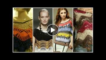 Trendy designer handmade crochet hairpin lace pattern top blouse dress design for girls