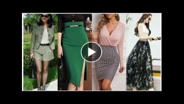 Top Long Short Skirts set( ) knee length Skirts outfit ideas( ) Short Skirts Dress