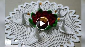 Crochet Flower Design And Duck Tablecloth (हिंदी) Final Part - 4