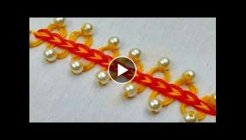 Hand Embroidery Decorative Stitch Border Design | Modified basic stitch For beginners