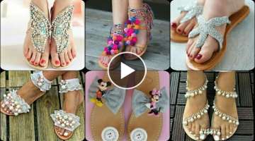Ladies Footwear/ Latest Flat Sandals 2019 / Designer Sandals / Flip Flops / Slippers