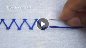 Hand Embroidery, Basic Embroidery for Beginner, Easy Border Design