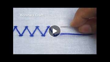 Hand Embroidery, Basic Embroidery for Beginner, Easy Border Design