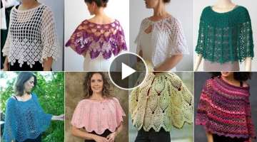 Beautiful and stylish crochet knitting bolero style caplets shawls and scarf designs for girls