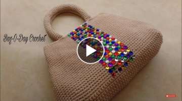Easy Crochet Handbag with Nylon Thread Bagoday Crochet Tutorial #324 Bagoday Crochet