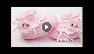 Easy crochet baby shoes, cuffed baby booties VARIOUS SIZES @Crochet For Baby