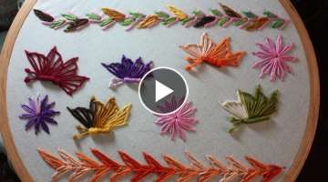 Hand Embroidery Designs | Basic embroidery stitches # Part-10 | Stitch and Flower-118