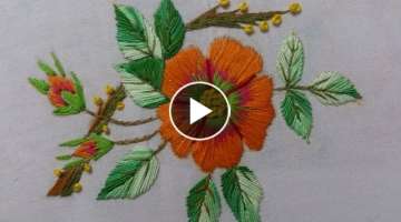 Hand embroidery stitches tutorial. Embroidery design for dresses.