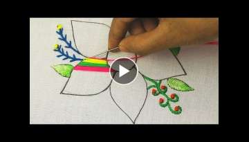 hand embroidery: fantasy flower embroidery designs with zigzag checkered stitch * Bordado fantas�...