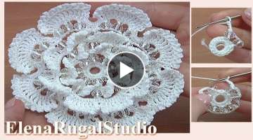 Beautiful 3D Crochet Flower