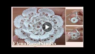 Beautiful 3D Crochet Flower