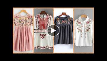 lady topbeautiful and stylish hand embroidered short blouse dres shirt designs frocks designs and