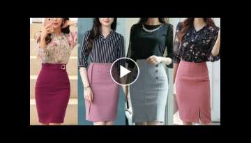 Outstanding trendy daily work wear different types of women skirts with stylish blouse 2021-22