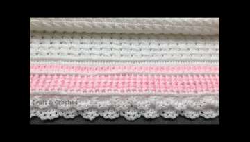 Easy crochet baby blanket/crochet blanket pattern/craft & crochet border 2208