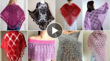 Most Beautiful Crochet Knitted Pattern Bridal lace cape shawl designs/wedding Caplet & Shawl idea...