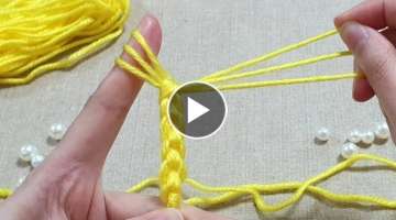 Super Easy Woolen Flower Making with Finger - Hand Embroidery Amazing Trick - DIY Wool Flower Des...