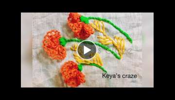 How to do hand embroidery with lace | Lace flower hand embroidery tutorial | Keya’s craze |166(...
