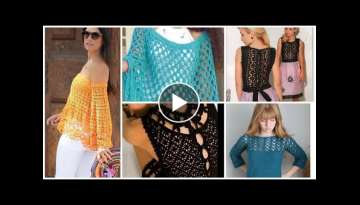 The Most beautiful fancy cotton yarn Crochet knitted lace Pattern women fashion bagie top blouse ...