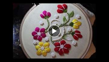 Hand Embroidery Designs | Puff bullion knot stitch | Stitch and Flower-110