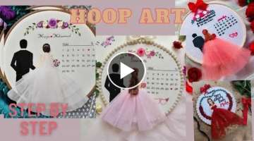 Embroidery Hoop Art Detailed Video????/Bride & Groom Design Step by Step????????