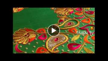 simple maggam work blouse designs | aari embroidery stitches tutorial | hand embroidery mirror wo...