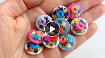 Hand Embroidery Button work, Beaded hand Embroidery with button/ Embroidery buttons, Hand Embroid...