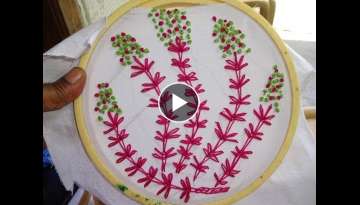 Hand Embroidery : Lazy daisy Flower Stitch :French knot Stitch by AmmaArts.