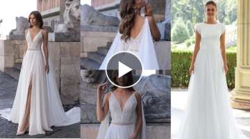 2021 Magnificently Simple and Elegant Wedding dresses #weddingdresses