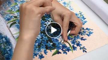 Embroidery by hand for a beautiful embroidery picture | Embroidery Art | Blue Phlox Flowers patte...
