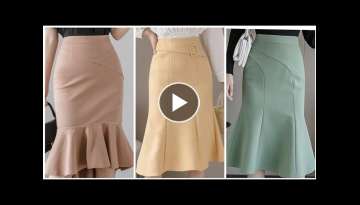 Classy Plain Midi mermaid skirts designs ideas for ladies 2022