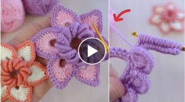 3D Crochet Süper Motif Knitting How to easy crochet Tığ İşi Örgü Modeli Tejidos a crochet...