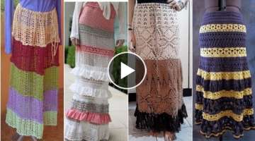 Girls Beautiful Crochet Knitting Fancy Double Flayers Skirts Designe Ideas