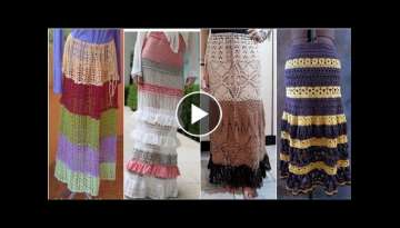 Girls Beautiful Crochet Knitting Fancy Double Flayers Skirts Designe Ideas