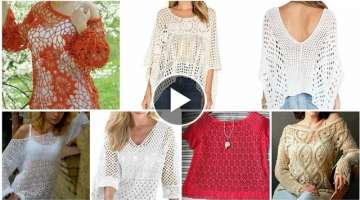Trendy designer Collection of Casual blouse design/Cute crochet lace flower pattern beggie for gi...